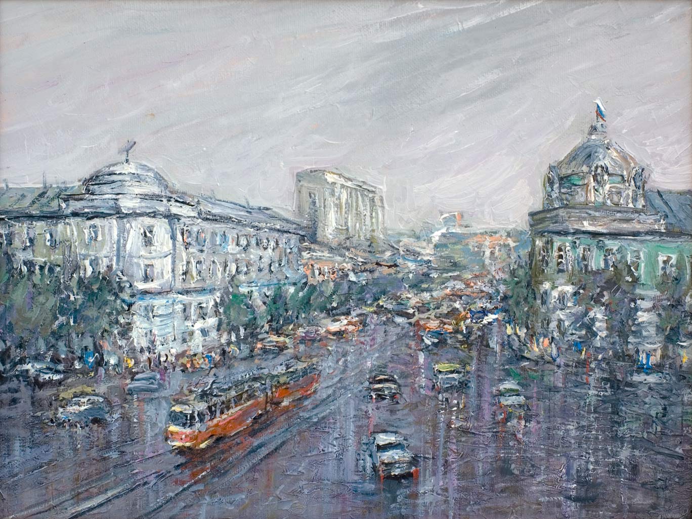 Тверь, Советская площадь — картина маслом на холсте