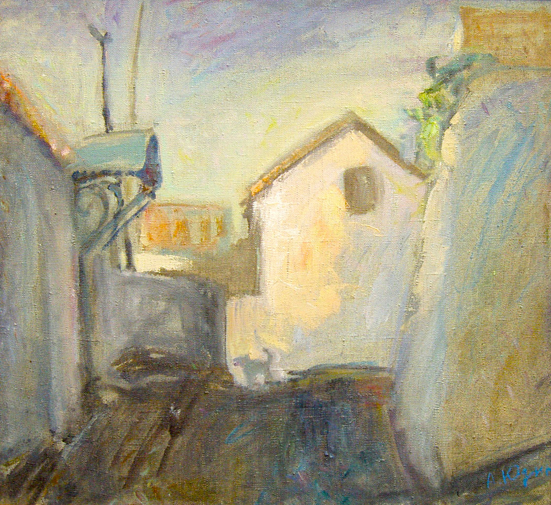 Тверь. Узкий переулок — картина маслом на холсте