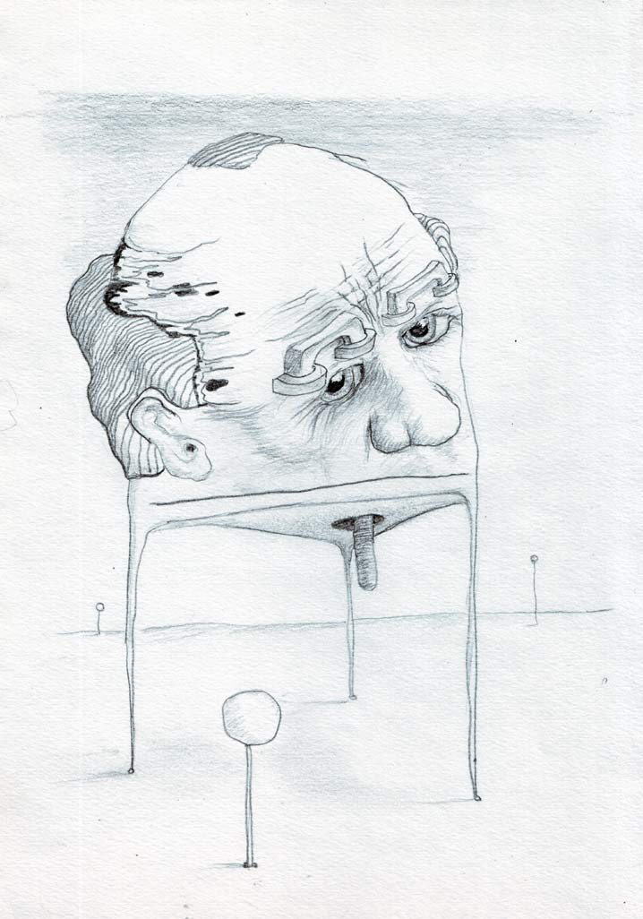 Мусор в голове — рисунок карандашом