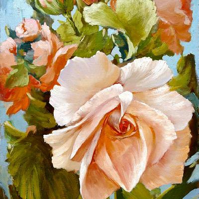 Цветок розы — фэнтези-картина маслом на холсте