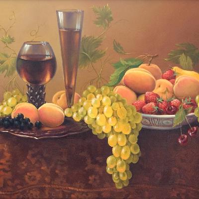 Натюрморт с фруктами — картина маслом на холсте