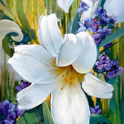 Цветы лилии — фэнтези-картина маслом на холсте