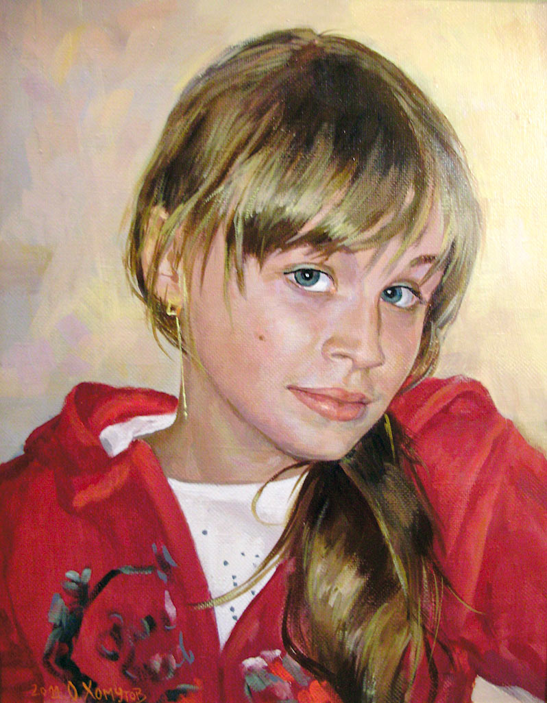 Портрет девушки — живопись маслом на холсте